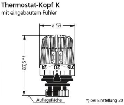 Heimeier Heizkörper Thermostatkopf Typ Thermolux K weiss 6000-00.600