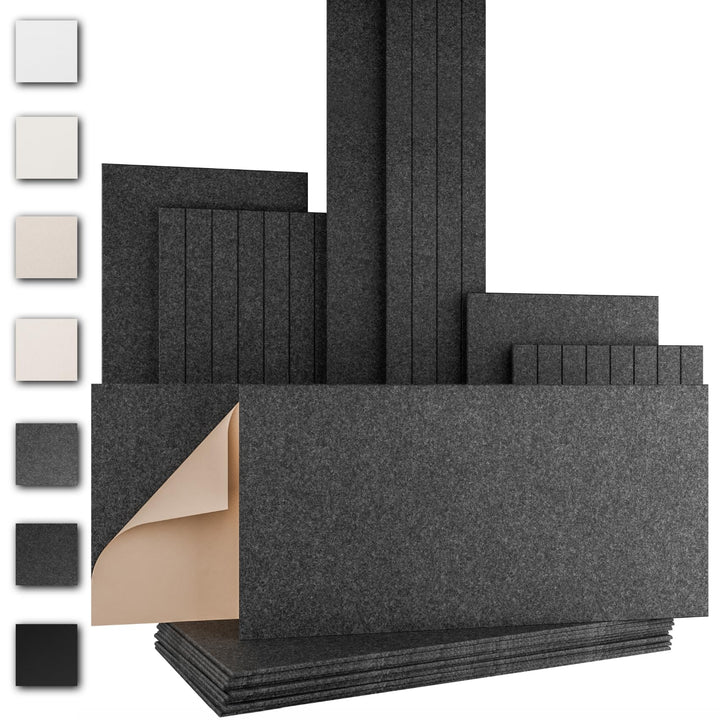 AKUSTIKO Schallschutzplatten selbstklebend 4er Set 120x60cm - Akustikpaneele aus Filz Schalldämmung
