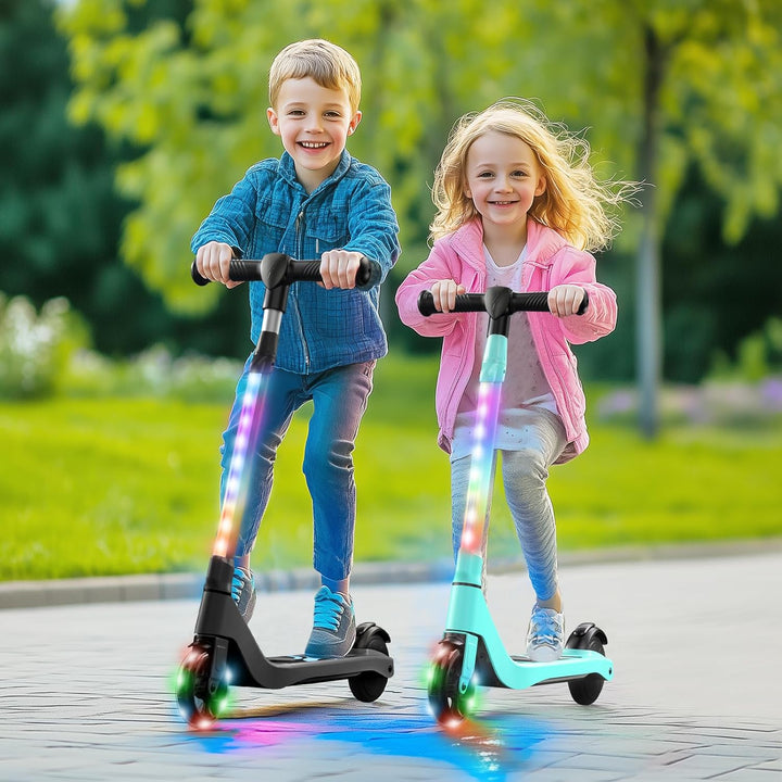 SISIGAD E Scooter Kinder für 6-12 Jahre, E Roller Kinder 5.3 Zoll Kinderroller mit Blinkende LED-Leu