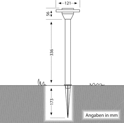 ledscom.de LED Gartenleuchte ALF chrom matt mit Erdspiess und Trafo für aussen, IP44, 70lm, warm-wei