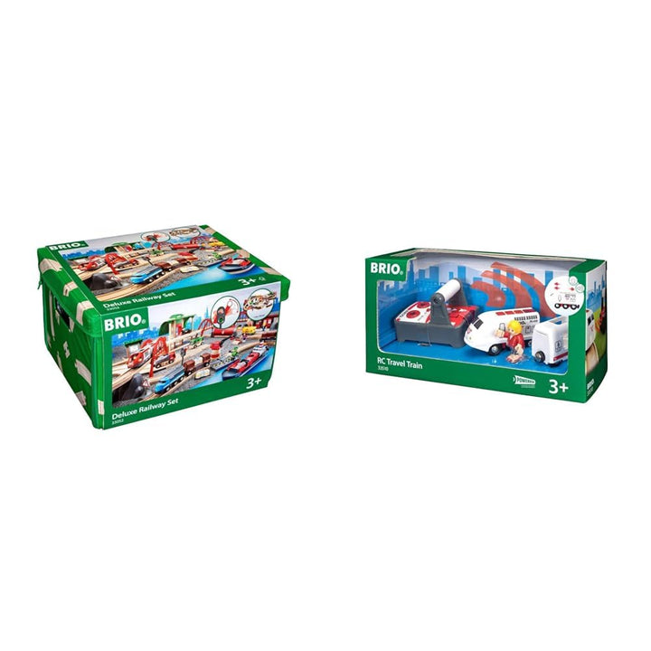 BRIO World 33052 Strassen & Schienen Bahn Set Deluxe – Strassen & Schienen Eisenbahn & World 33510 I