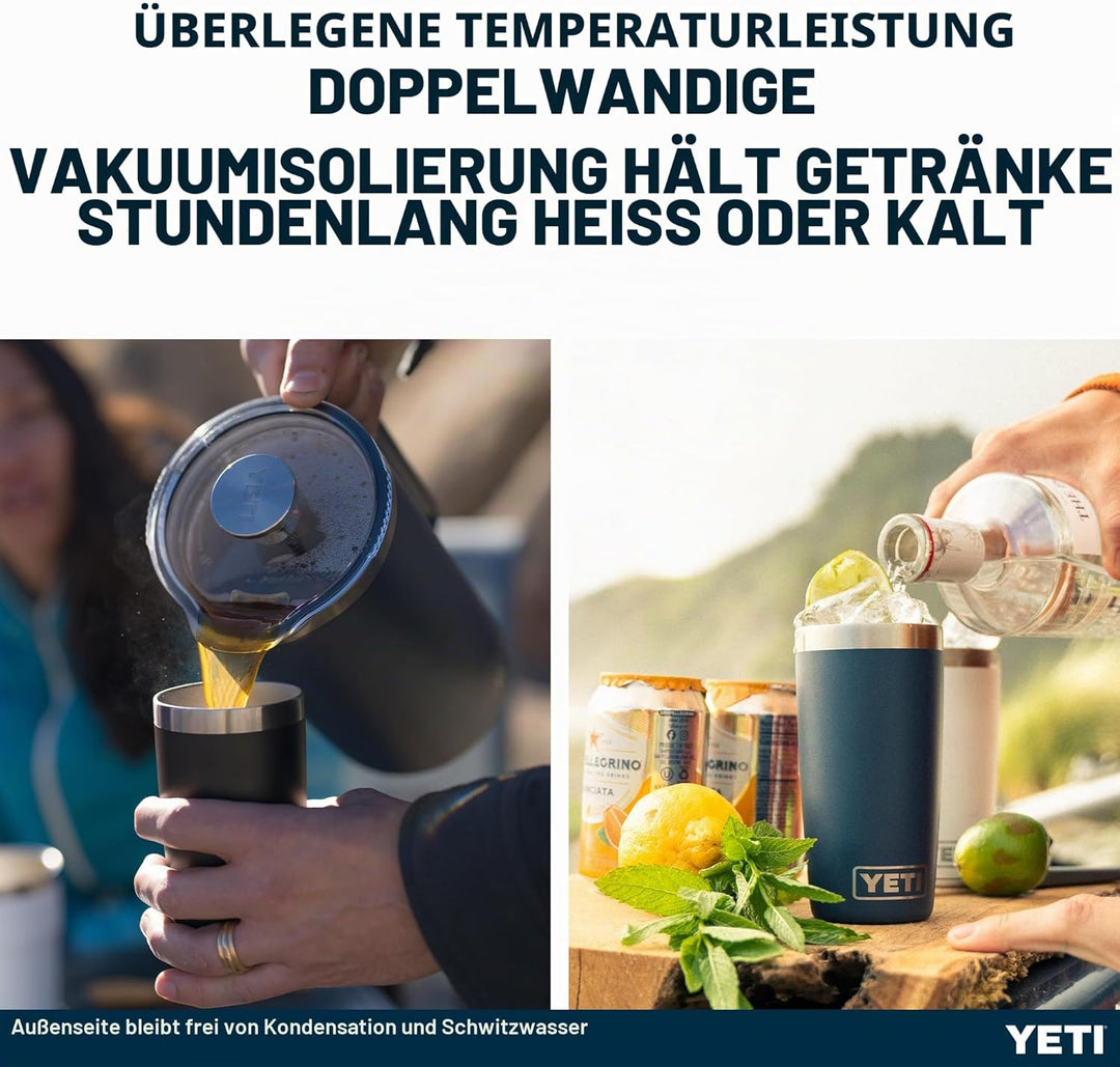 YETI Rambler Thermobecher 10 oz (295 ml) Black Forest Green – Kaffeebecher To Go, Thermotasse mit ab