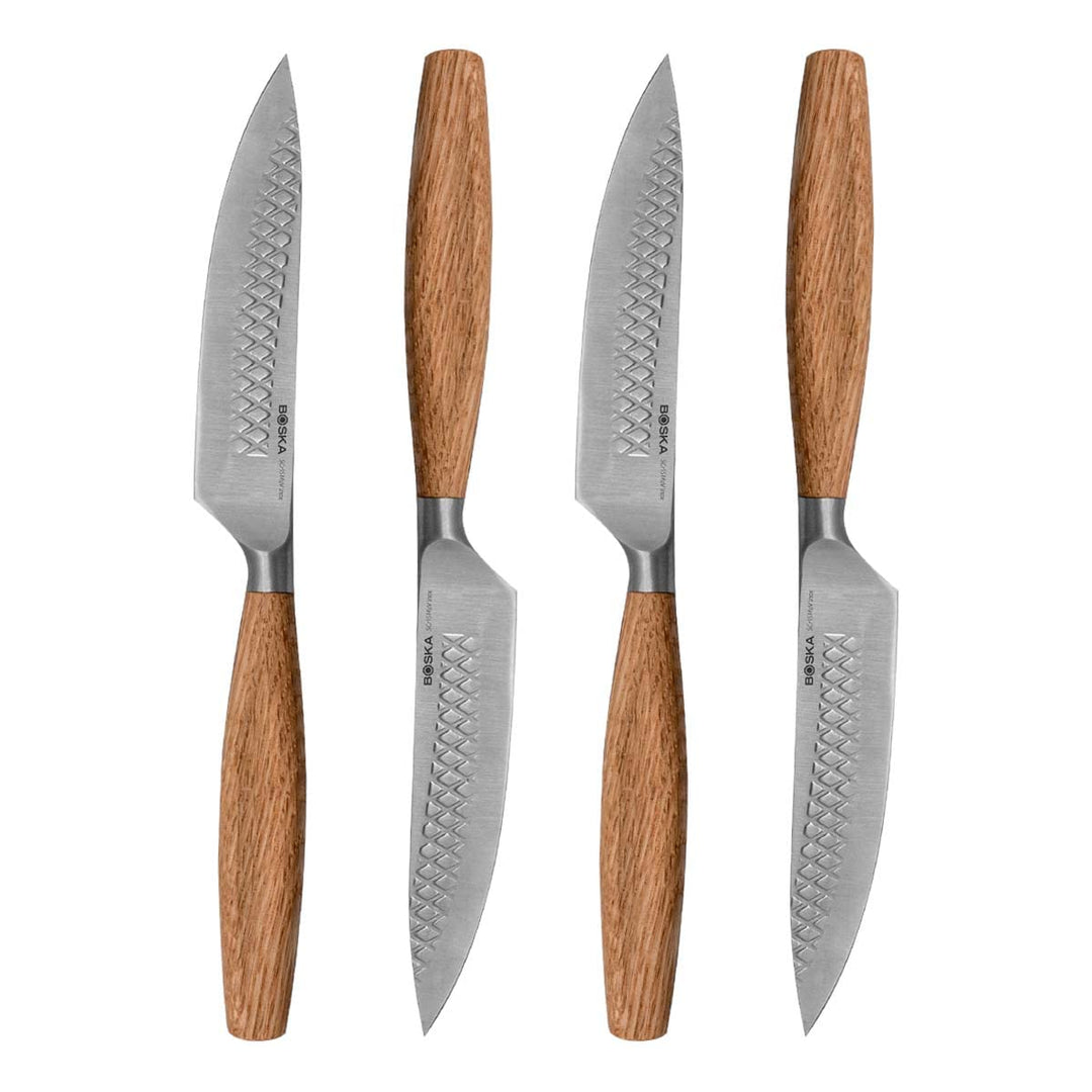 Boska Steakmesser-Set Oslo+ / 4er-Set/Edelstahl-Messerset/Zum Schneiden von Fleisch(ersatz), Fisch,