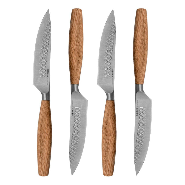 Boska Steakmesser-Set Oslo+ / 4er-Set/Edelstahl-Messerset/Zum Schneiden von Fleisch(ersatz), Fisch,