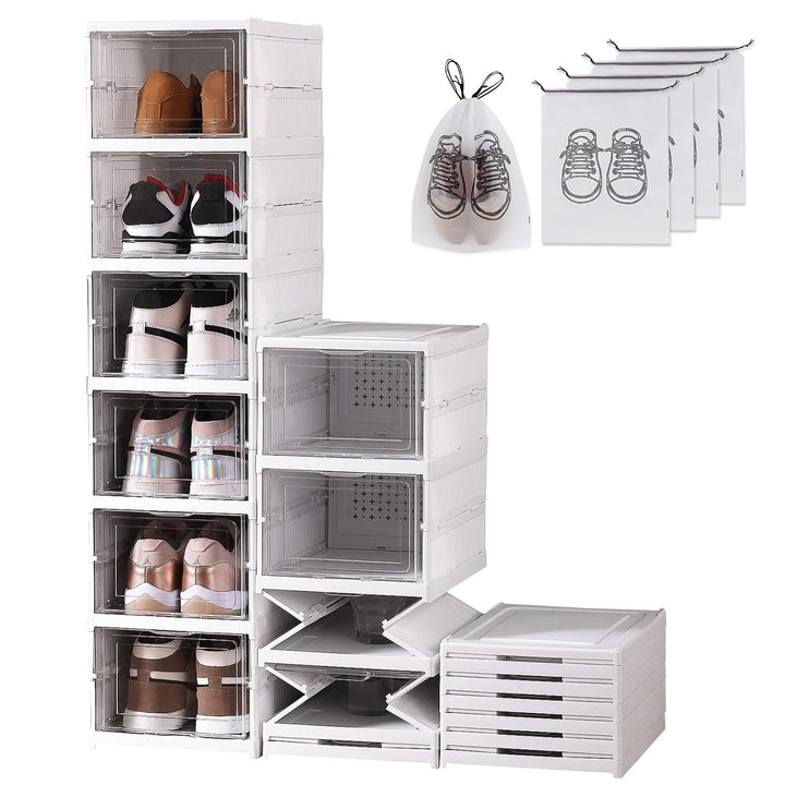 Schuhboxen Transparent Faltbar Shoe Box Schuhkarton Sneaker Regal Schuh Aufbewahrung Organisierer Or