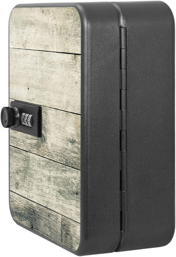 banjado® Burg-Wächter® abschliessbarer Schlüsselkasten mit Motiv Graue Planken für 20 Schlüssel - Sc
