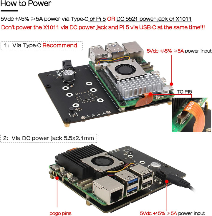 Geekworm X1011 PCIe to 4PCS M.2 Key-M NVMe SSD Peripheral Board for Raspberry Pi 5