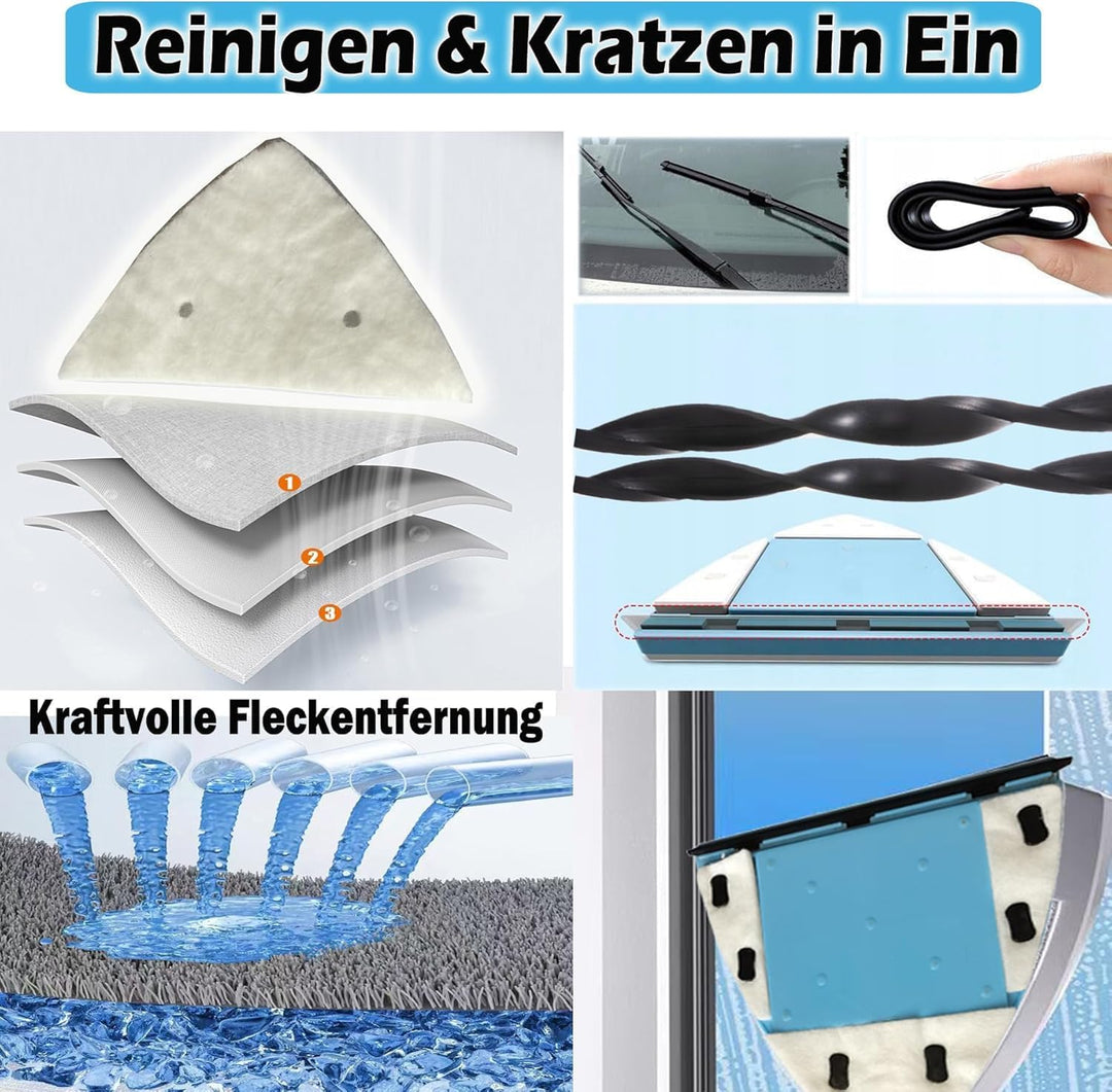 Hooha Magnetische Fensterreiniger Mit 6-Gang Einstellbar,ABS Fensterputzer Magnetisch für Fenster vo