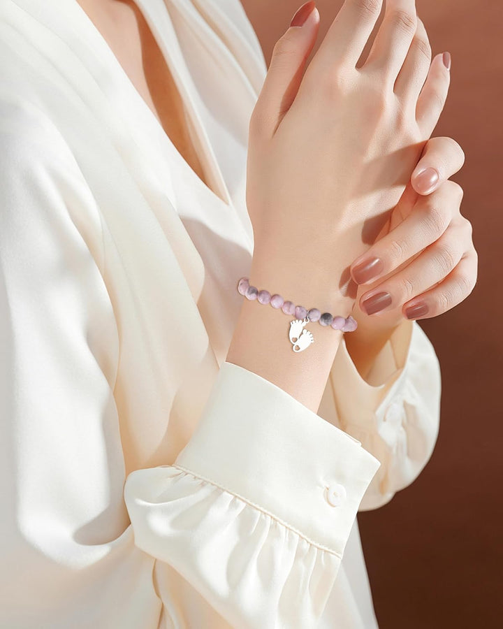 CheersLife Geschenke für Mama Werdende Mutter, Perlen Stein Armband, Mama Geschenk von Tochter Sohn,