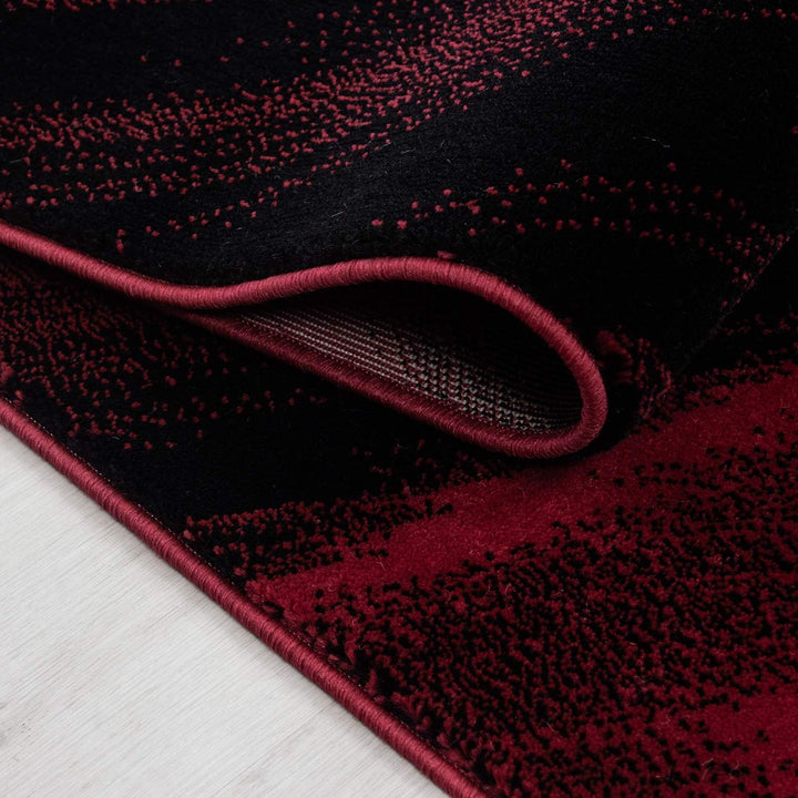 Teppium Moderner Kurzflor Teppich Läufer Flur 80 x 150 cm Rot - Flauschiger Teppich Waschbar, Abstra