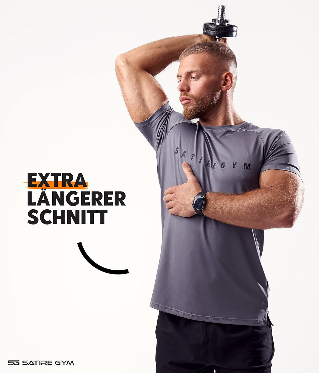 Satire Gym - Sport Shirt Männer atmungsaktiv - enganliegendes &amp; schnelltrocknendes Fitness Tshirt He