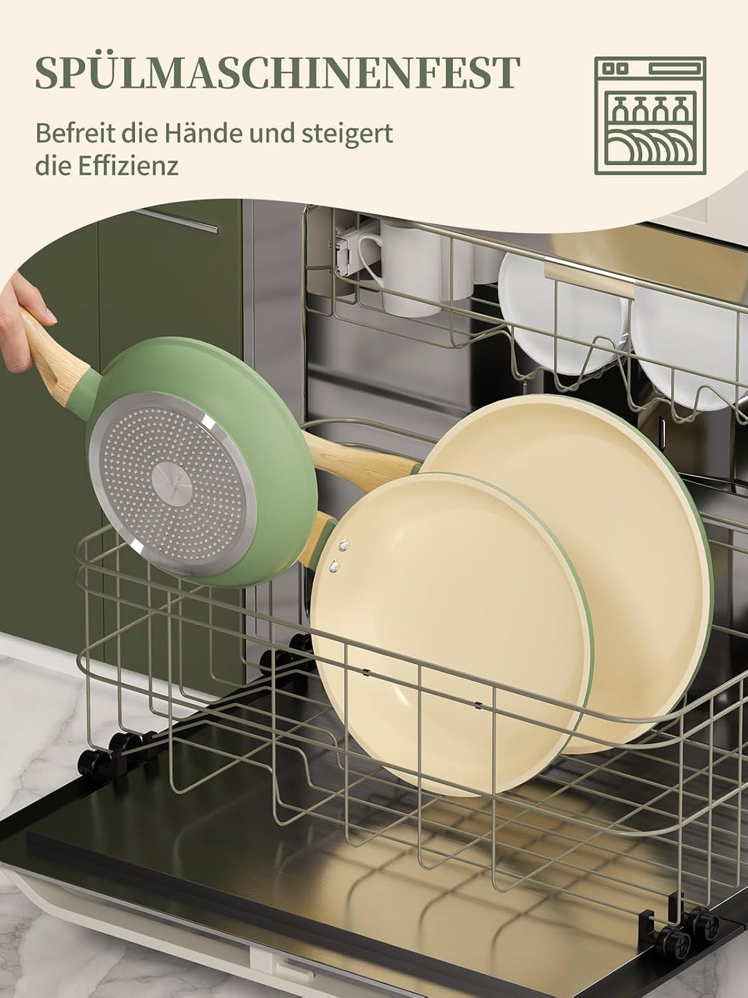 Innerwell Antihaft Bratpfanne 20 cm,Pfanne Induktion mit Keramik Antihaftbeschichtung in Profiqualit