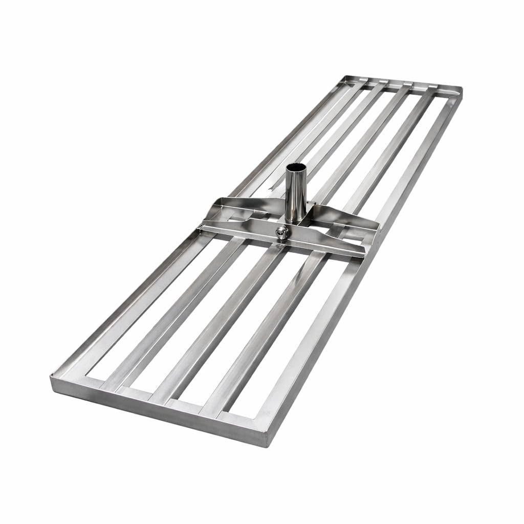 Triple XL Rasenrakel 118 x 30 cm aus Carbonstahl – Profi Leveling Rake ohne Stiel – Flächenebner für