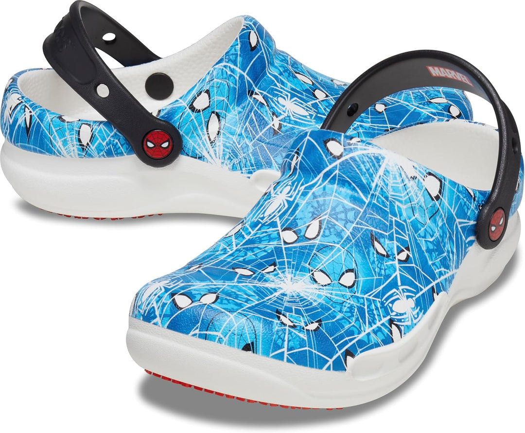 Crocs Unisex Bistro Graphic Clogs, Spider Man White