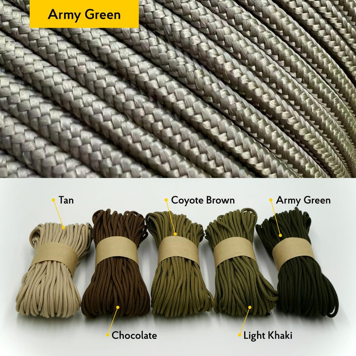 EdcX 3mm Nylon Paracord 425 (50 und 100m) - Typ II, 100% Nylonseil, 3 Litzen Seil, 3mm Nylonseil in