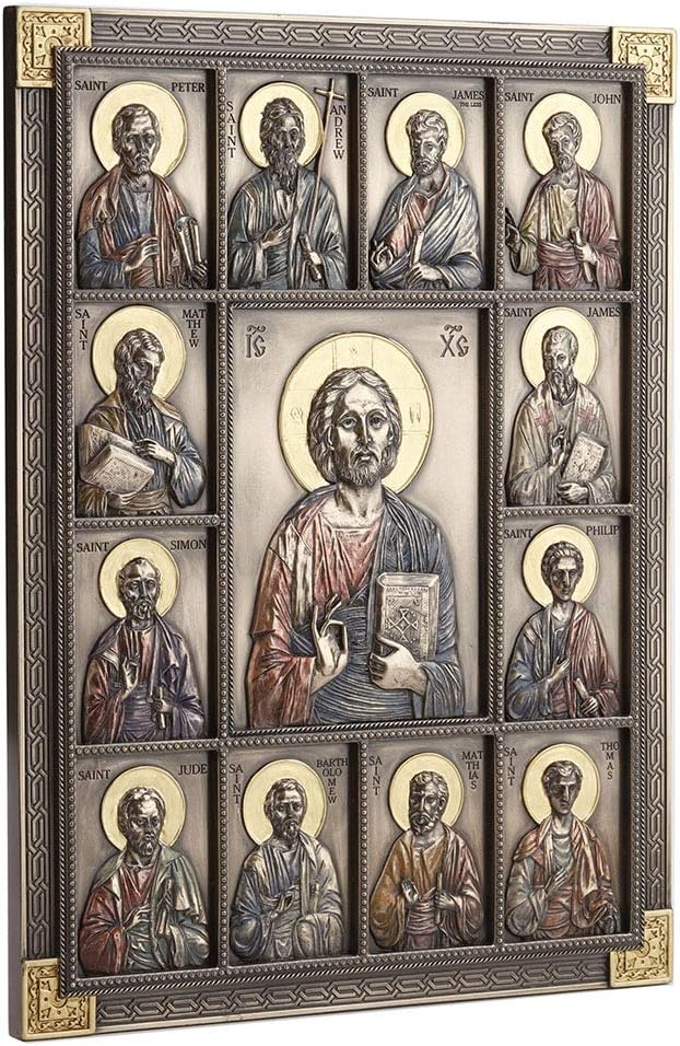 Veronese Design Wandschild Jesus und die Zwölf Apostel, 31,7 cm, christlich-katholische religiöse Sk