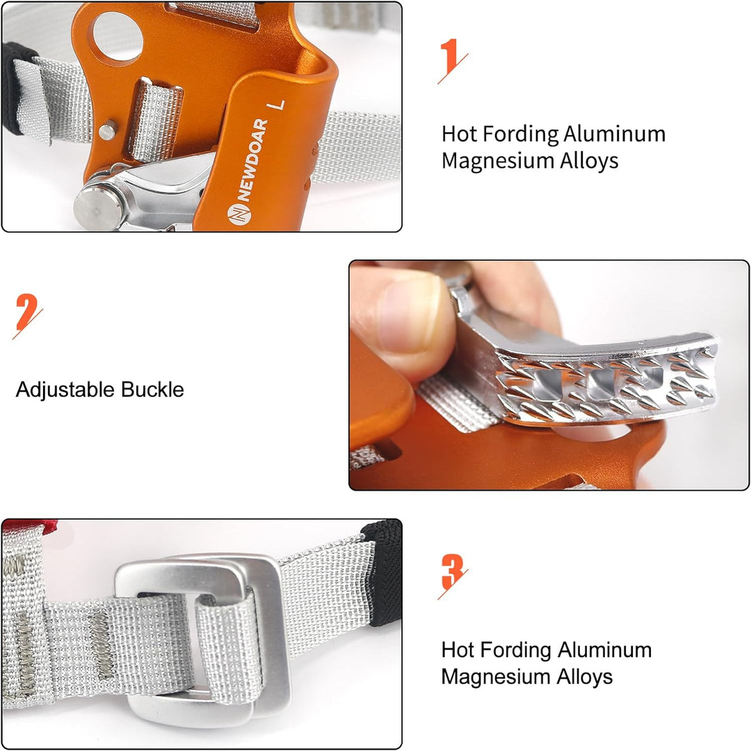 NewDoar Foot Ascender Riser Klettern Baum Baumpfleger Bergsteigen Abseilen Quick Step Ausrüstung Kle