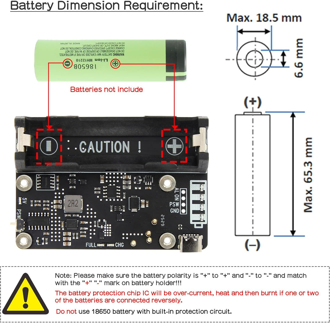 Geekworm X306 V1.3 Ultra-Thin UPS Shield for Raspberry Pi Zero 2 W