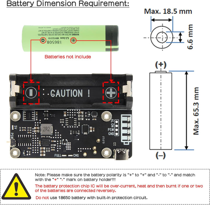 Geekworm X306 V1.3 Ultra-Thin UPS Shield for Raspberry Pi Zero 2 W