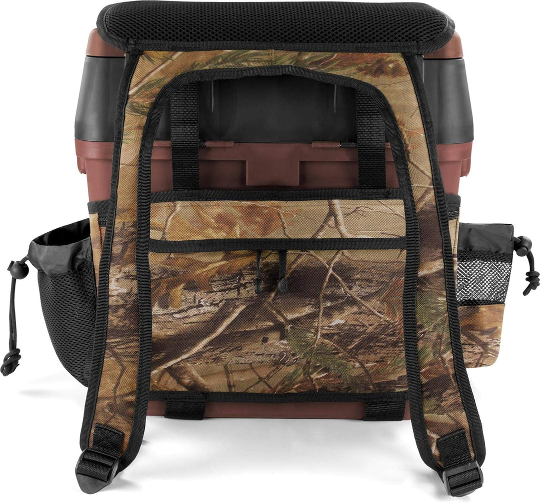 Angelkoffer Angelbox Angeltasche gepolsterte Sitzkiepe Sitzfunktion Gerätekasten mit Rucksackfunktio