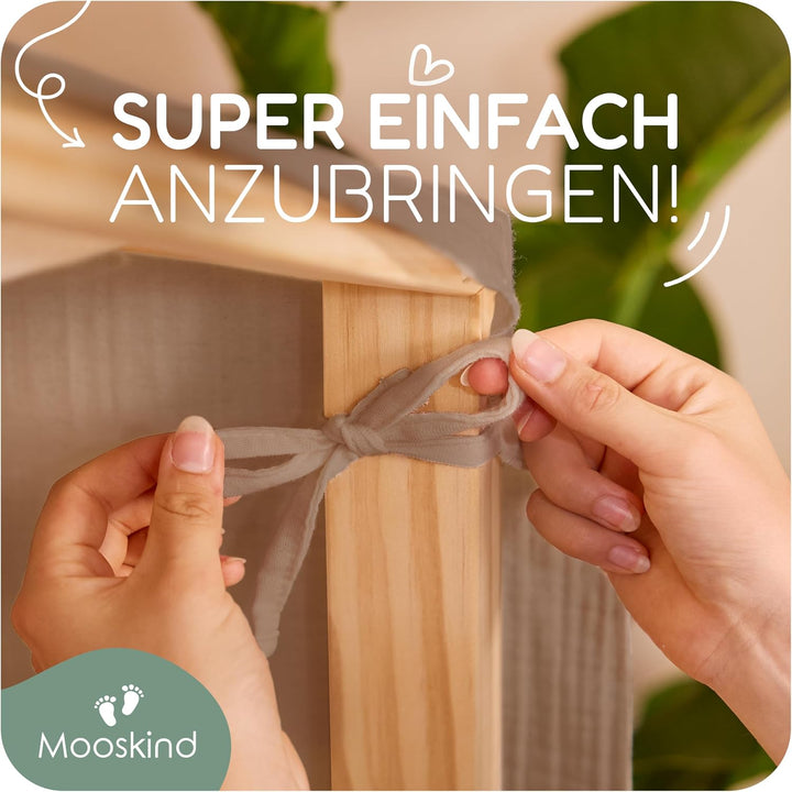 Hausbett Himmel – Aus weichem Musselin in 7 Farben – 100% Bio-Baumwolle – Traumhafte Hausbett Deko &amp;