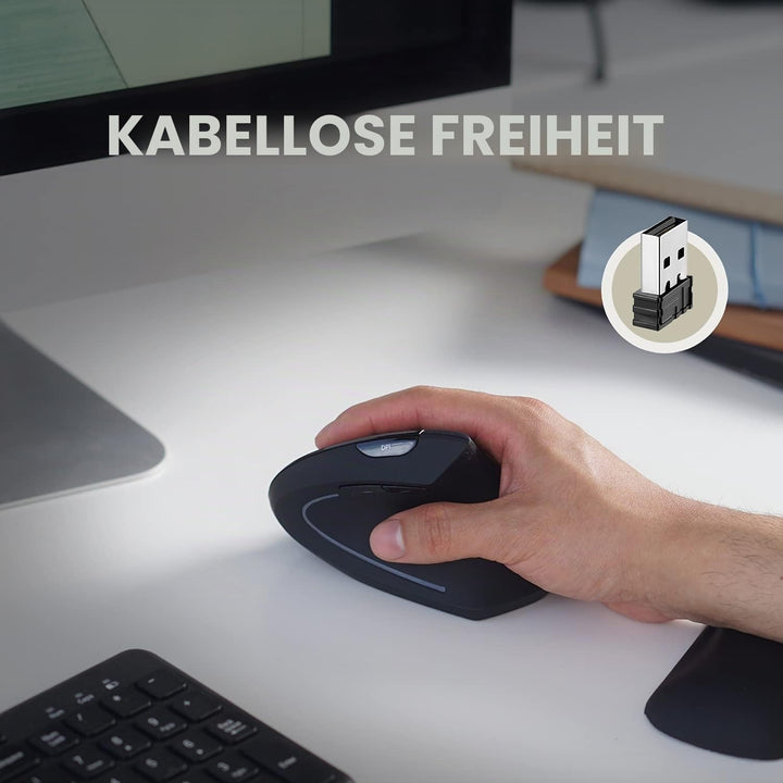 Perixx 11167 PERIMICE-713 Ergonomische Vertikale Kabellose Radiofrequenz Maus, Empfohlen bei Tennisa