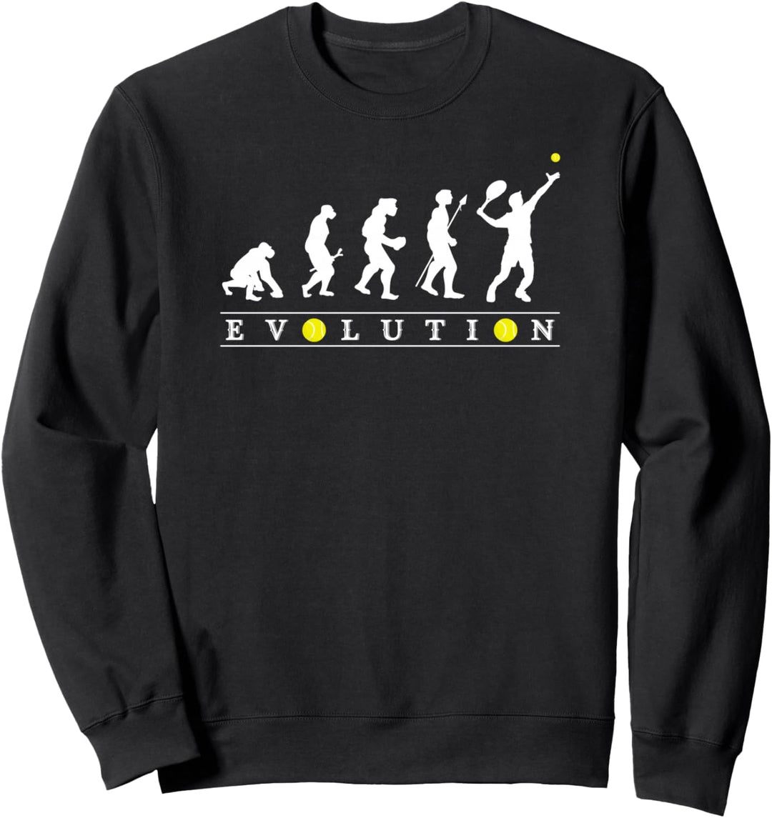 Evolution Tennis Funny Tennis für Damen und Herren Tennis-Fan Sweatshirt