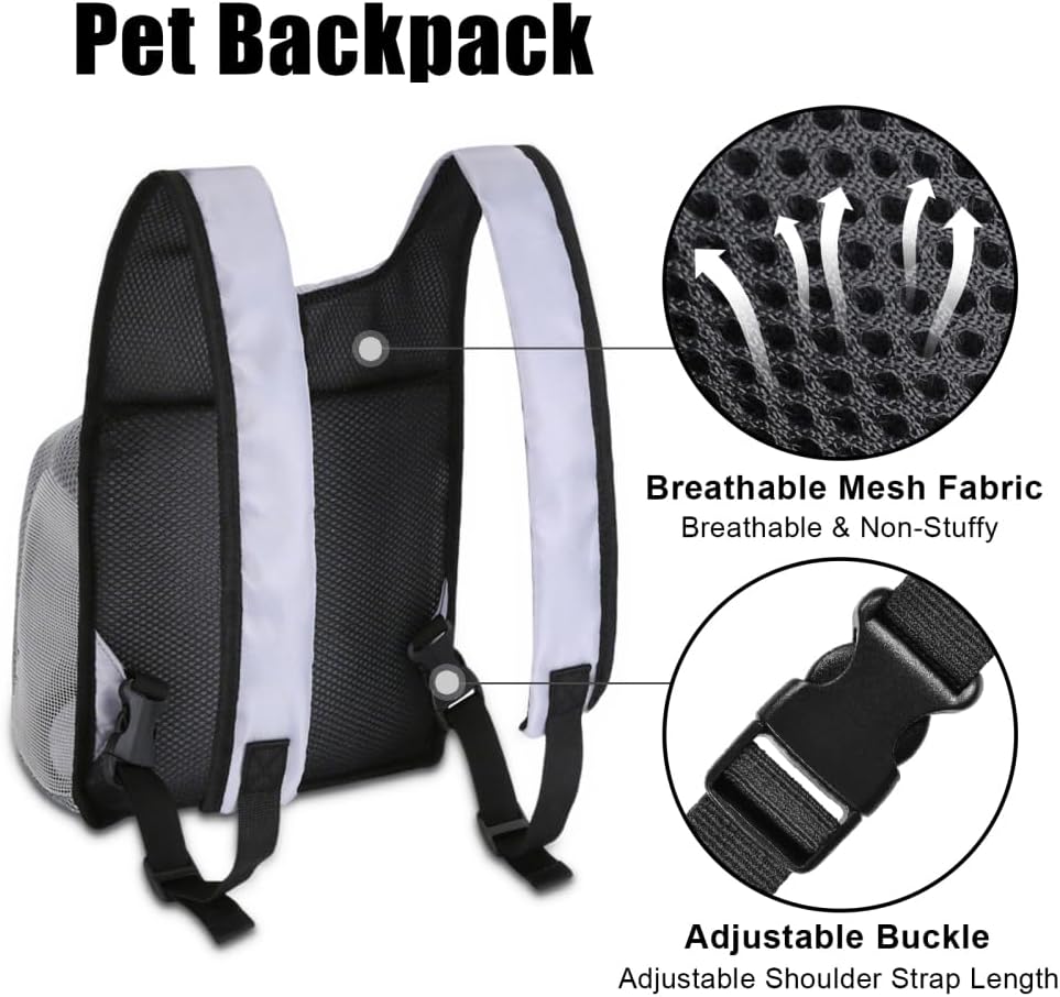 Hunde Fronttrage Rucksack, Atmungsaktiver Haustier Reisetasche, Belüftete Mesh Welpentasche mit Vers