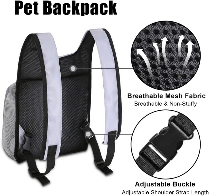 Hunde Fronttrage Rucksack, Atmungsaktiver Haustier Reisetasche, Belüftete Mesh Welpentasche mit Vers