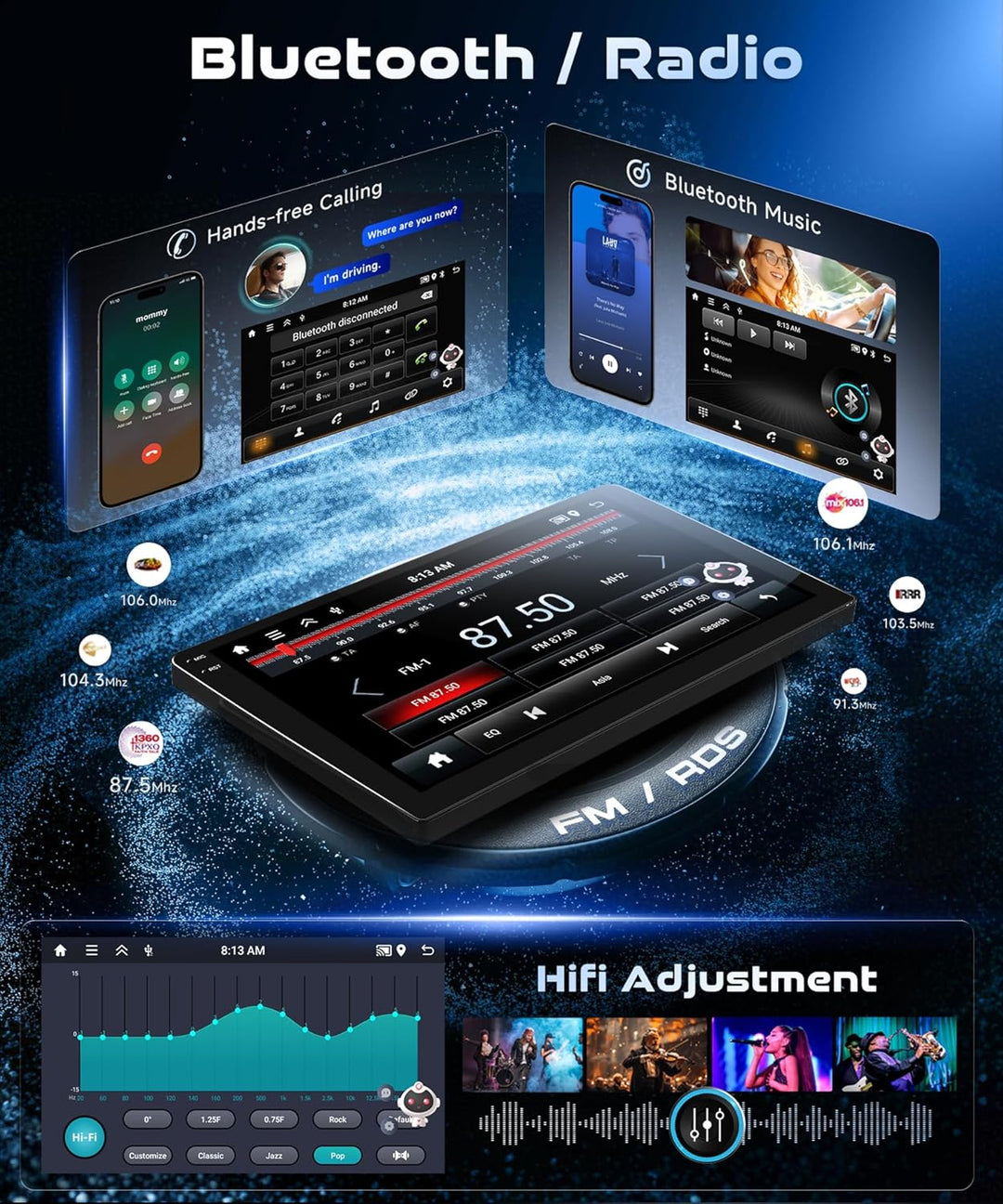 4G 128G VECHTEL 10.1" Bluetooth-Autoradio für VW Crafter 2017-2021 Carplay Android Auto,Android 15,E