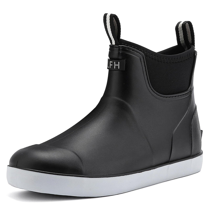 Jesindr Gummistiefel Herren, Protective Wasserdicht Anti-Rutsch Stiefeletten, Atmungsaktiv Schwarz C