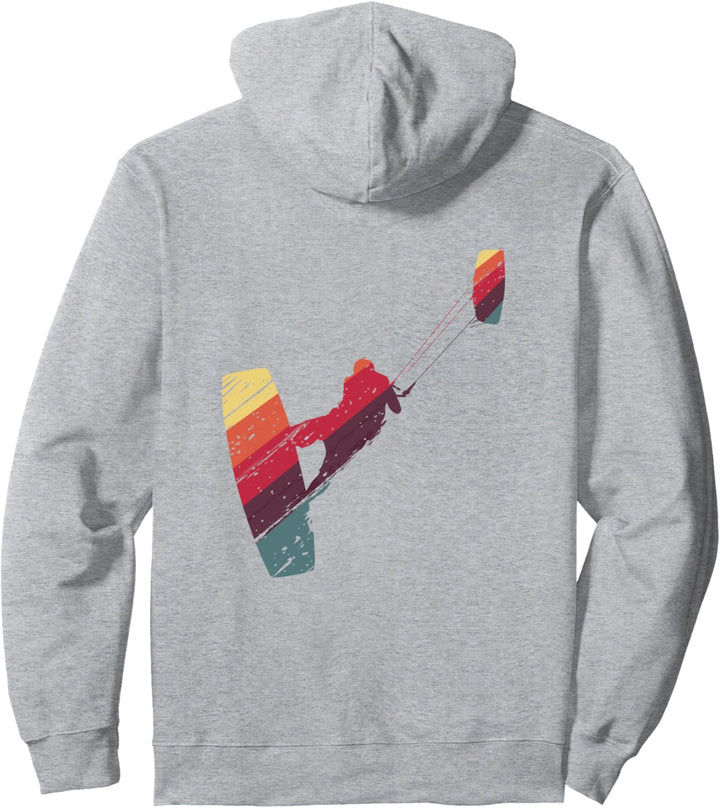 Kiteboarding Shirt mit Kitesurfer im retro vintage Look Pullover Hoodie