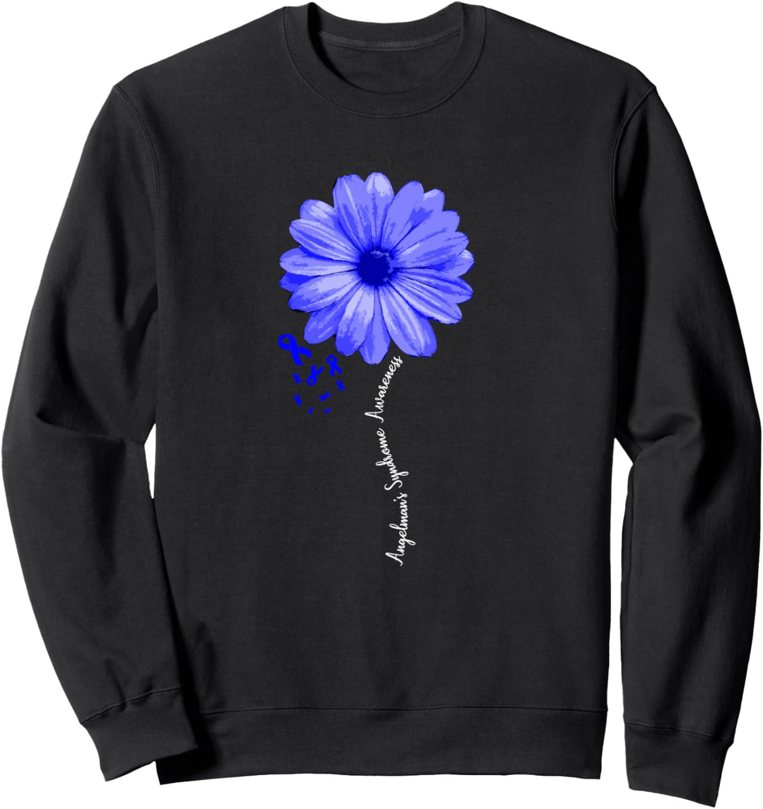 Angelman's Syndrom Awareness Family Survivor Pretty Ribbon Sweatshirt