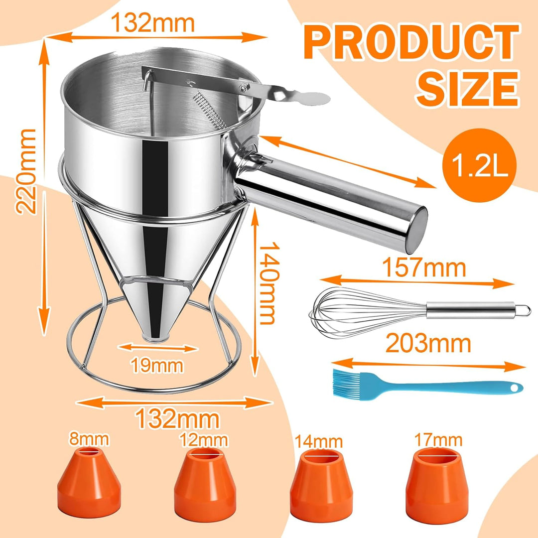 Teigportionierer Pfannkuchen Teigspender Teigportionierer Edelstahl für Pfannkuchendesserts (1200ML)