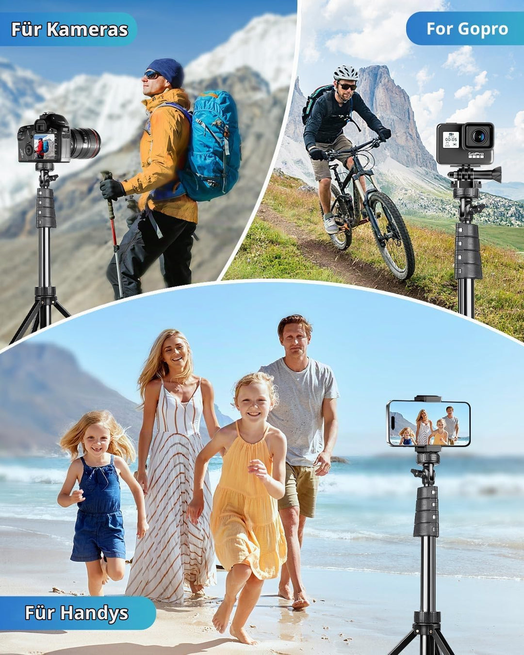 UBeesize 183cm Handy Stativ Ständer, Selfie Handy stativ mit Bluetooth Fernbedienung, Ausziehbar Sta