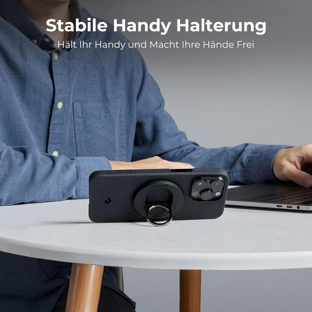 PITAKA Handy Ring Halterung Kompatibel mit Magsafe Magnetischer Griff Ring Halter mit NFC Funktion E