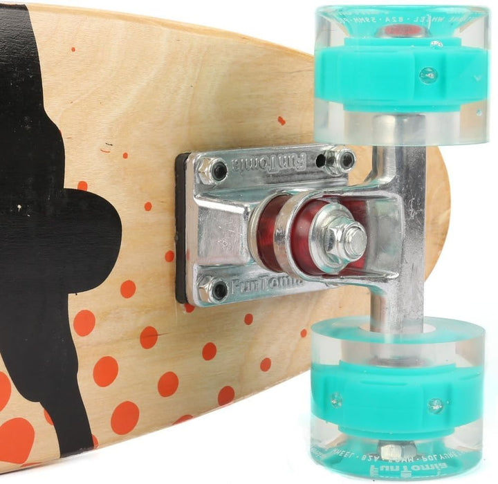 FunTomia Mini-Board Cruiser Skateboard 57cm aus 7-lagigem kanadischem Ahornholz inkl. ABEC-9 Kugella