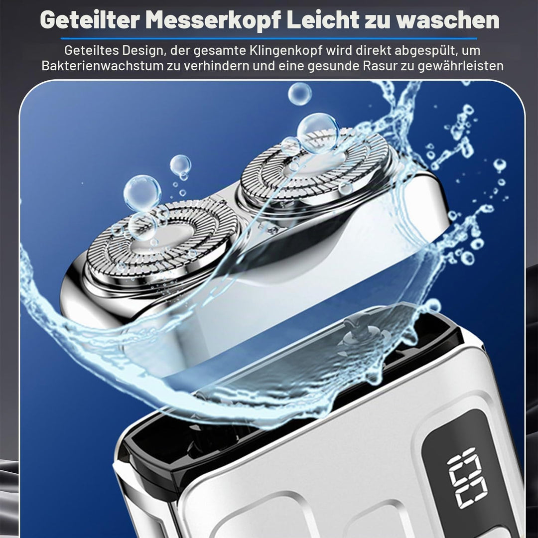 Mini Rasierer Herren Elektrisch, Tragbar Magnetisch Elektrorasierer Herren USB Wiederaufladbare Nass