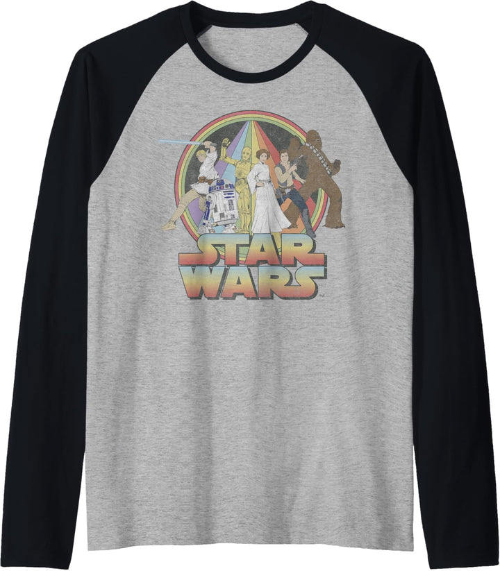 Star Wars Rainbow Group Shot Vintage Poster Raglan