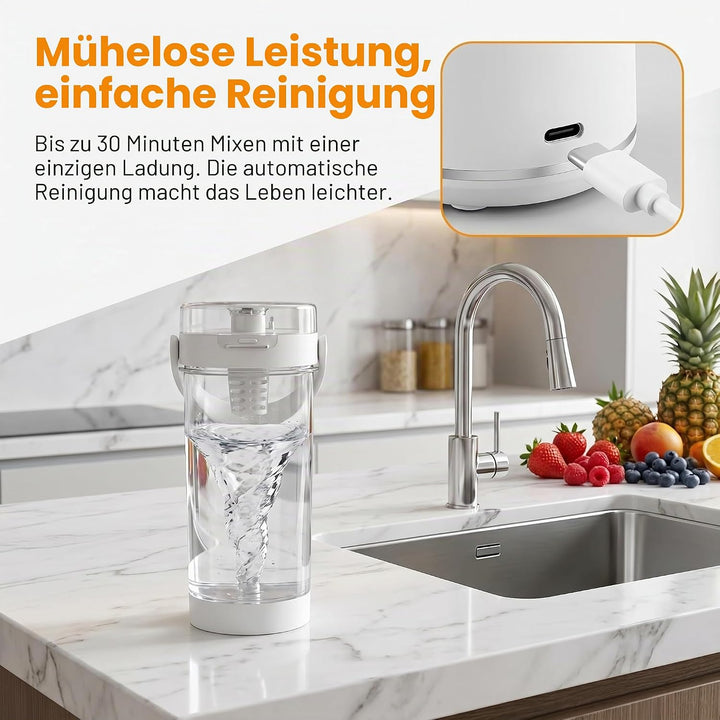 Tragbarer Mixer, Mini Standmixer und Smoothie-Maker, Portabler Elektrischer Saftpresse, USB Wiederau