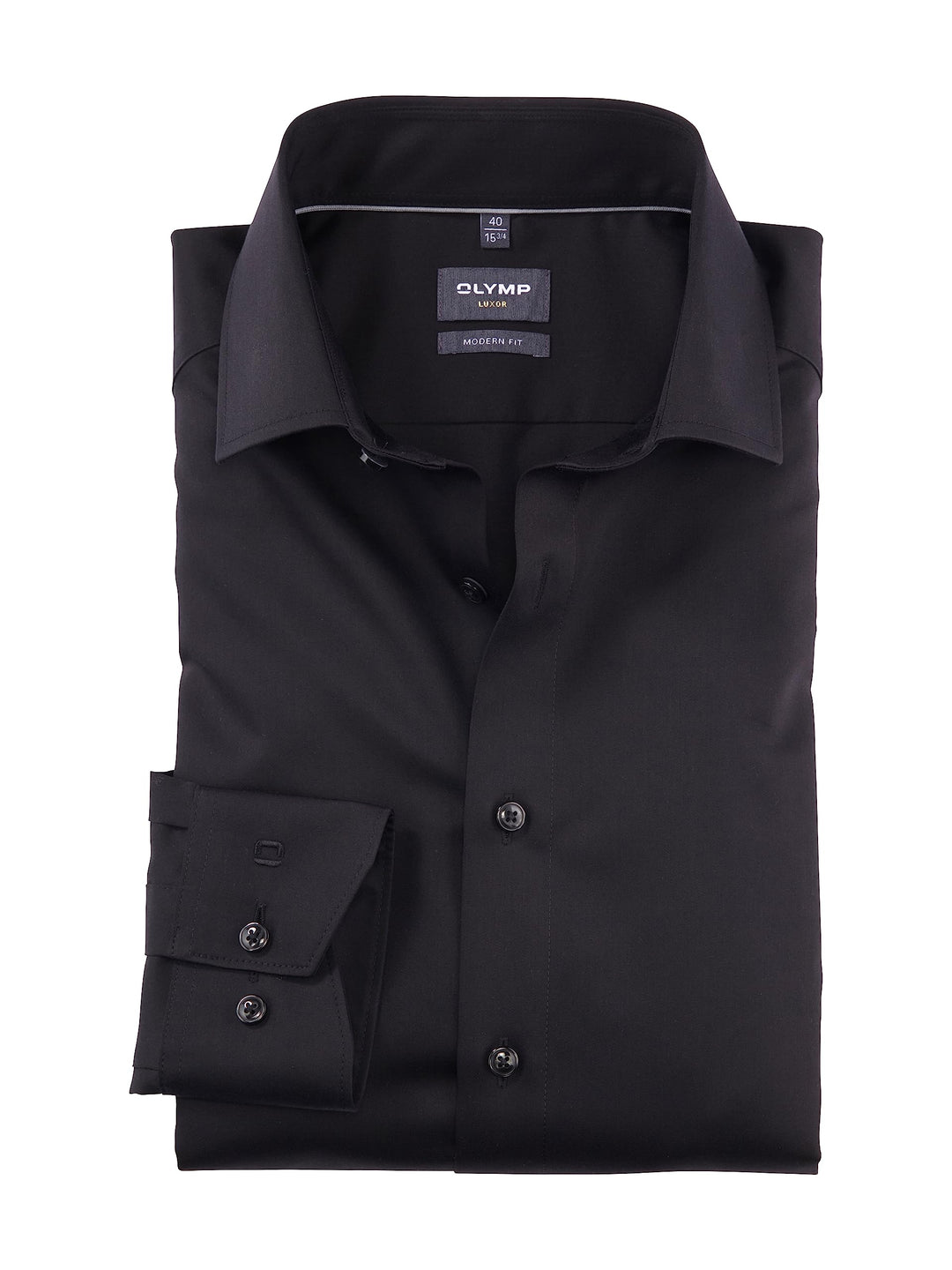 OLYMP Herren Businesshemd Langarm Luxor,Satin,modern fit,Global Kent 37 Graphit 69, 37 Graphit 69