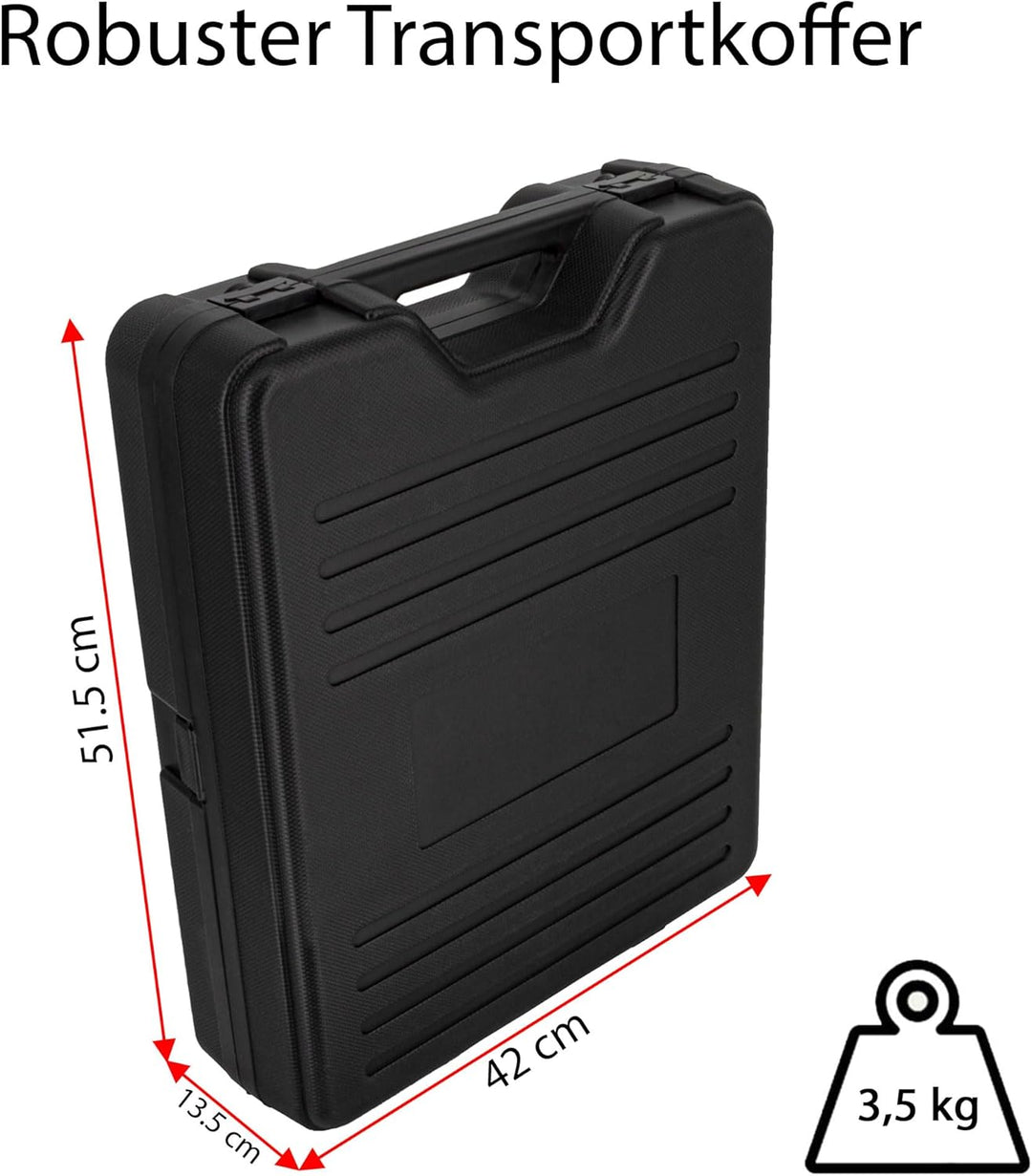 PremiumX Camping Satelliten-Anlage Mobile Antenne im Koffer Single LNB TV SAT-Finder 10m Koaxial-Kab