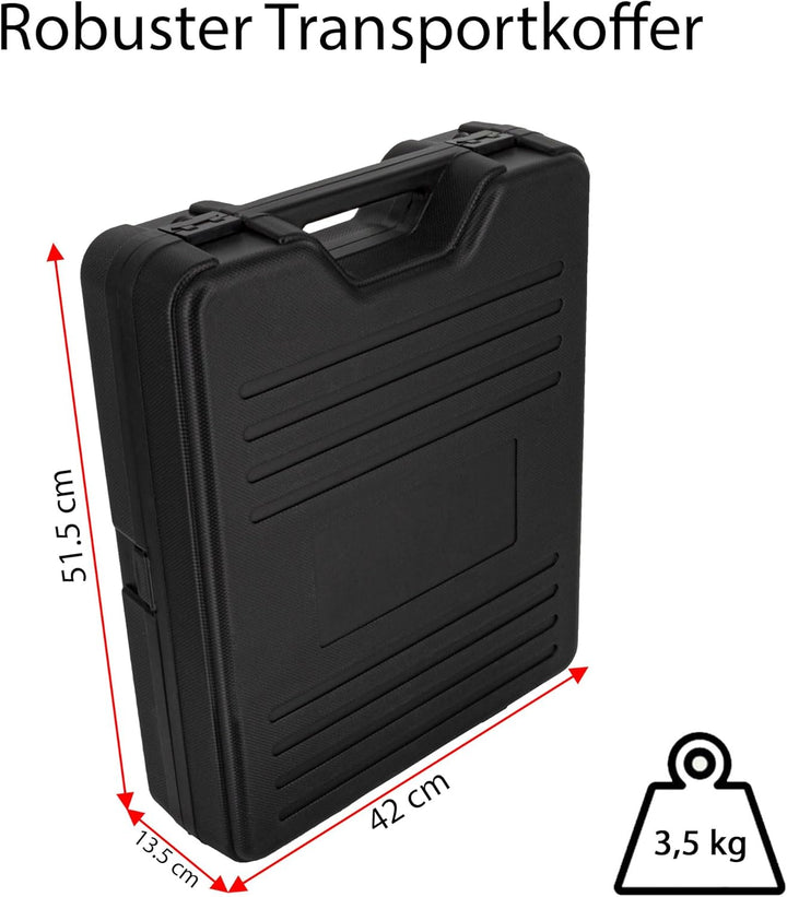 PremiumX Camping Satelliten-Anlage Mobile Antenne im Koffer Single LNB TV SAT-Finder 10m Koaxial-Kab