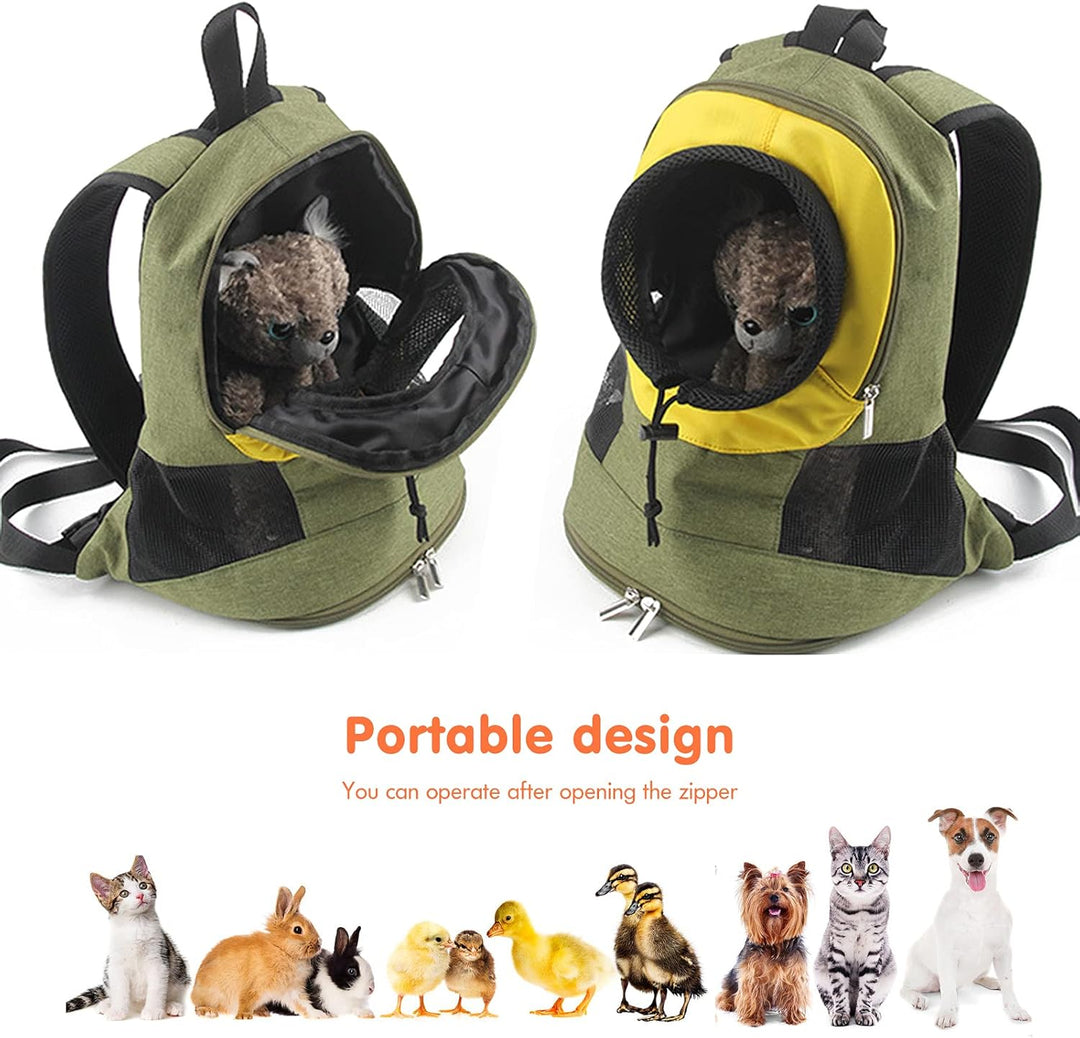 PETCUTE Hunderucksack für mittelgrosse kleine Hunde,Verstellbare Katzenrucksack mit Kopf-Out und Aus