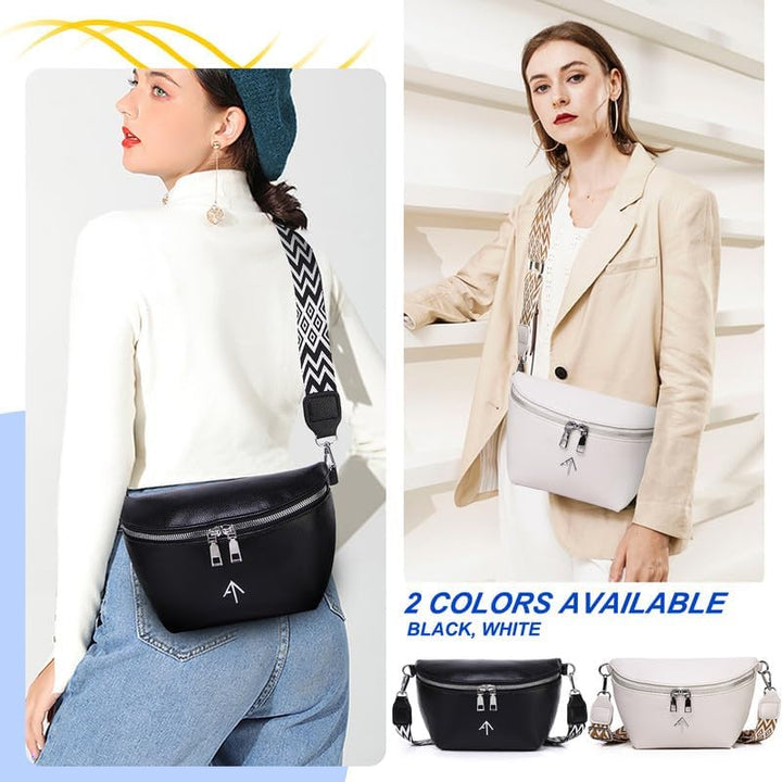 EINYNIUER Umhängetasche Damen Klein Bauchtasche Damen Stylisch Crossbag Breiter Gurt Schwarz Kreditk
