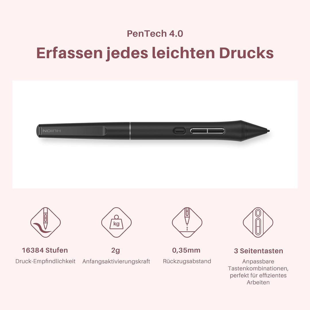HUION Kamvas 13 (Gen 3) Grafiktablett mit Display, 13,3-Zoll-Zeichenmonitor aus Canvas-Glas, 99% sRG