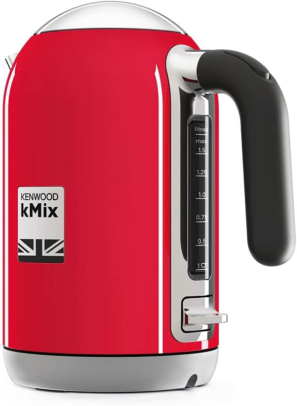 Kenwood kMix Wasserkocher ZJX740RD, hochwertiges Metallgehäuse im stylischen Design, herausnehmbarer