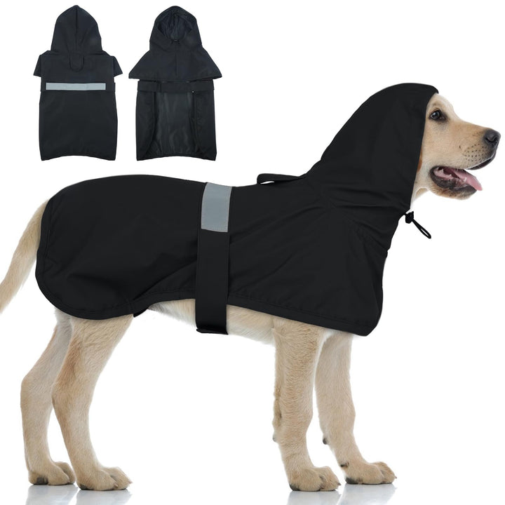 Lelepet Hund Regenmantel, wasserdichte Regenjacke für Grosse Hunde, Hunderegenmantel mit Reflektiere
