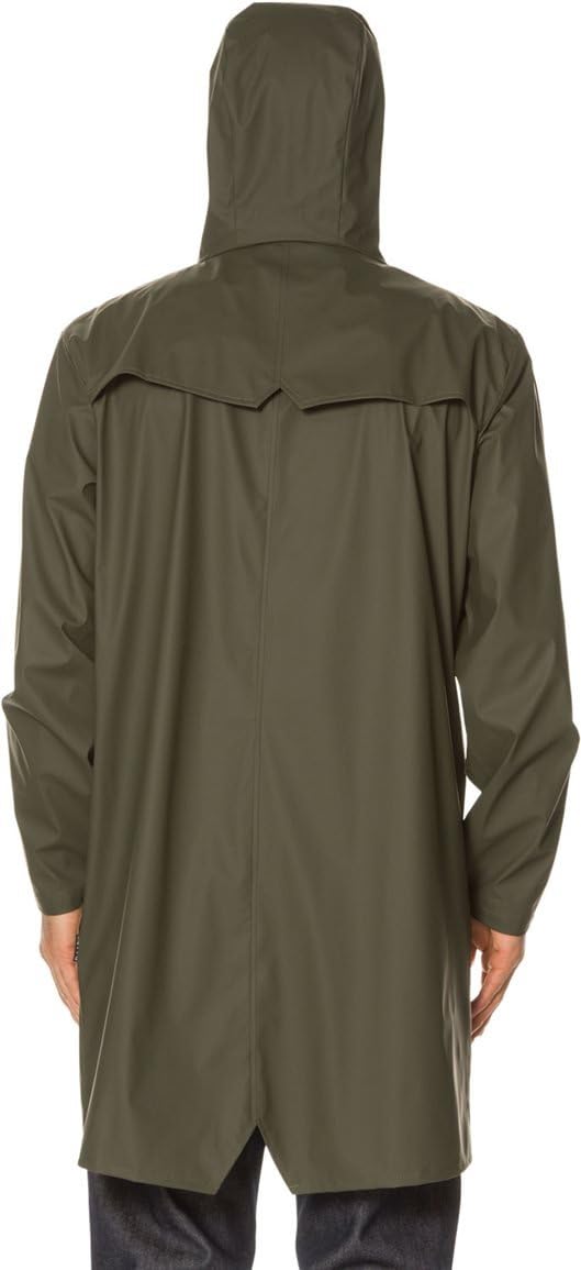RAINS Herren Long Jacket Regenmantel Extra Small/Small (Herstellergrösse: Extra Small/Small) Grn (Gr