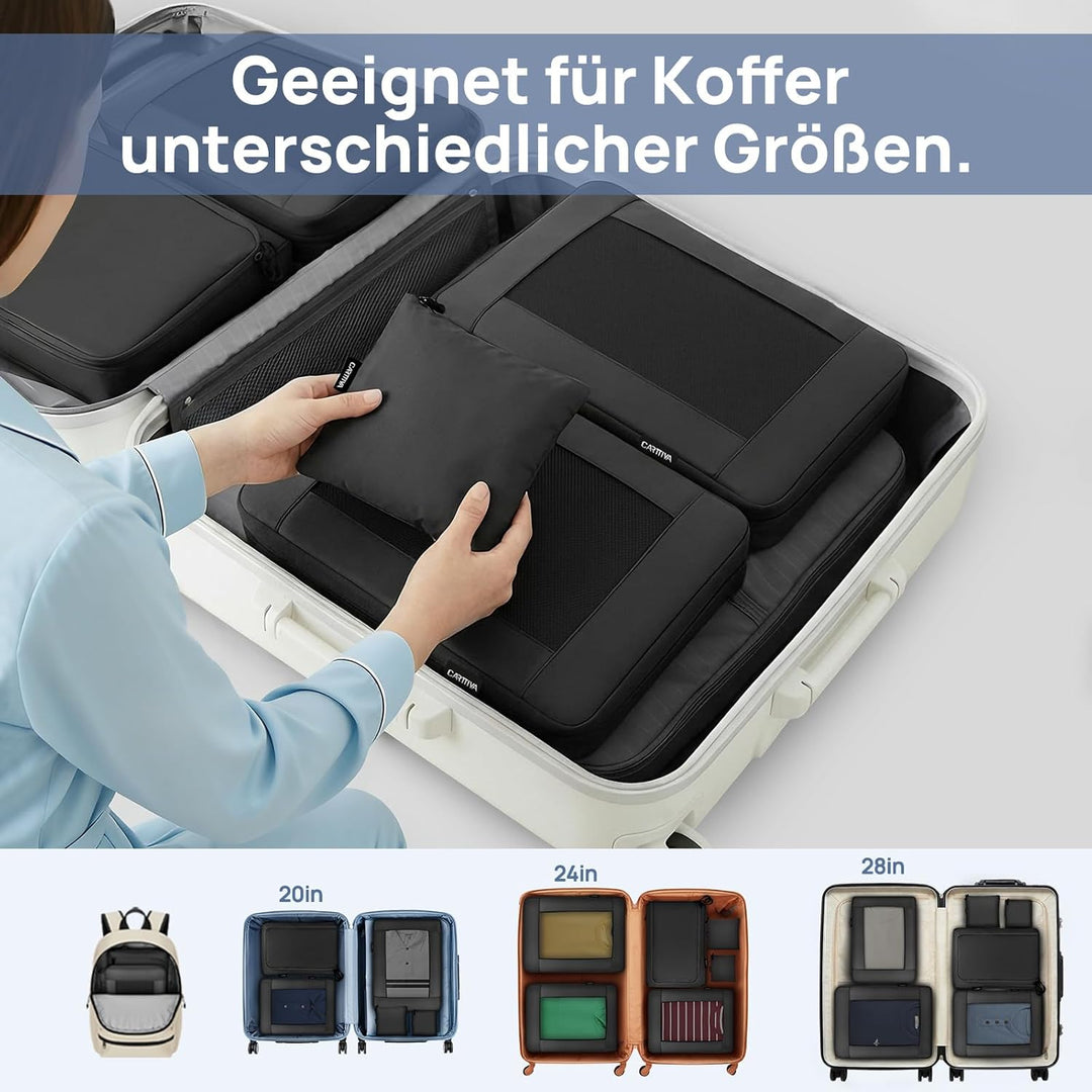 Koffer Organizer Kompression Set, Packwürfel Set Kompression Ihres Reisegepäcks, Compression Packing